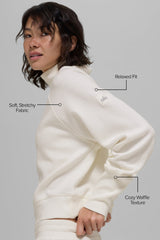 Waffle Weekend Escape "new" Crew Neck Sweater with Sleeves