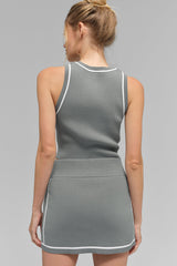 Tank Top - Ribbed Knit Highline Cropped Tank "new" "out of stock"