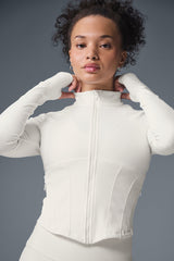 Airbrushed full zip corset jacket