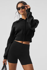 Scholar Full Zip Cropped Knit Jacket "BACK SOON"