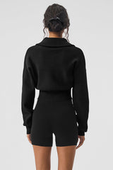 Scholar Full Zip Cropped Knit Jacket "BACK SOON"