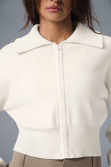 Scholar Full Zip Cropped Knit Jacket "BACK SOON"