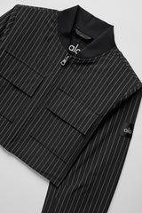 Pinstriped short jacket with full zip "OUT OF STOCK"